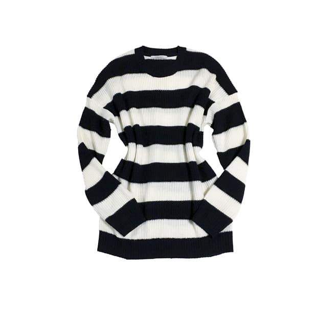 오버핏 스트라이프 니트 오네갸루