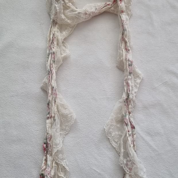 빈티지 모리걸 하구미 갸루 레이스 머플러