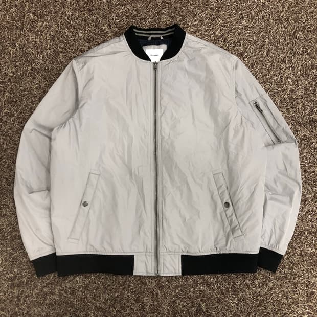 올드네이비 그레이 봄버 항공 자켓