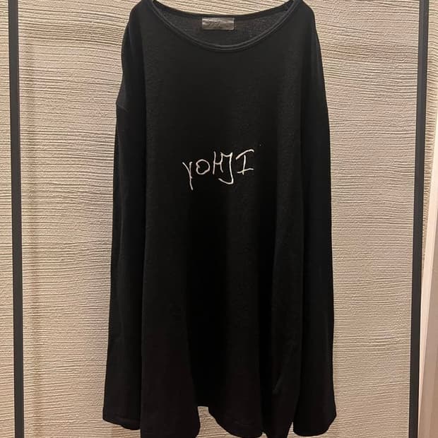 요지 야마모토 뿌르옴므 YOHJI 자수 로고 우울 롱슬리브 니트