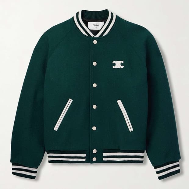 [L] 셀린느 25FW 트리오페 테디 바시티 자켓 딥그린