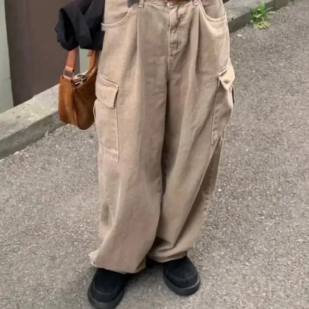 Beige Wide Cargo Pants 피그먼트 베이지 카고 팬츠