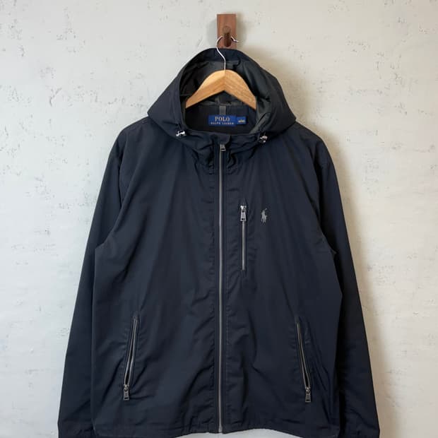 폴로랄프로렌 블랙 패커블 나일론 후드 자켓