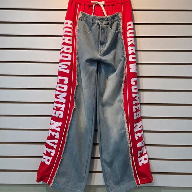 (남녀공용) 스위치 와일드 밴딩 데님 팬츠