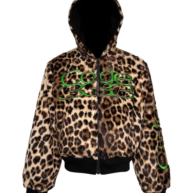 Reversible Leopard Zip Hoodie Jacket