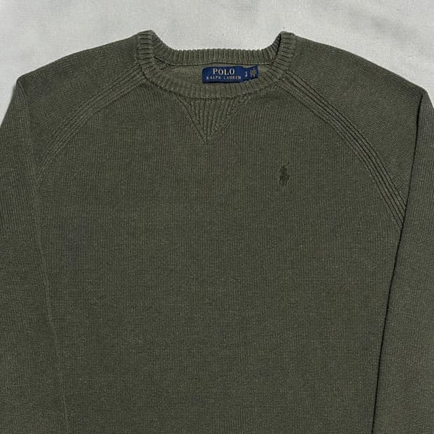 S 폴로랄프로렌 카키 코튼 니트