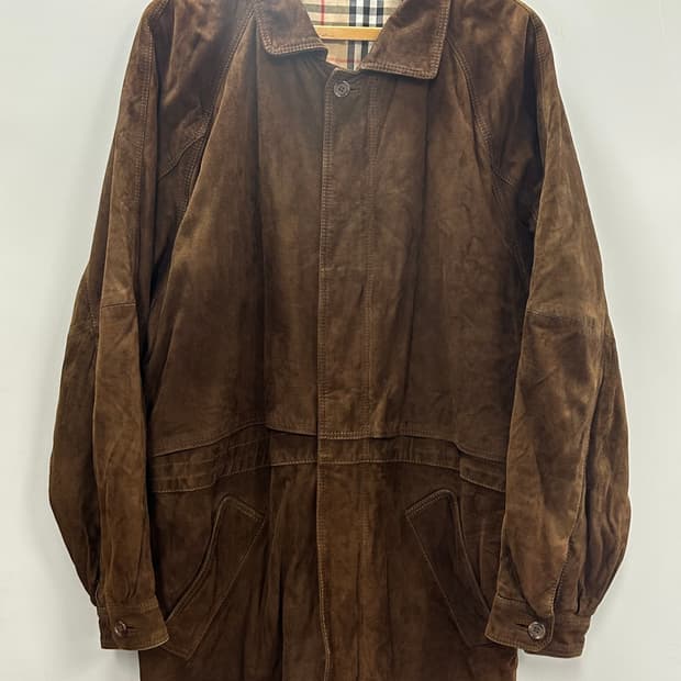 90s 버버리 스웨이드 하프코트