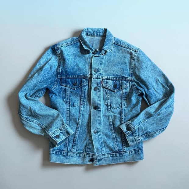 리바이스 블리치 워싱 데님 자켓