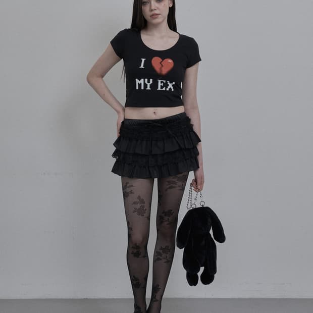 새상품) 셋업이엑스이 튜튜 스커트 블랙