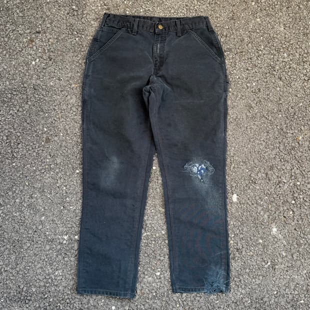 빈티지 칼하트 B11 BLK 싱글니 카펜터 팬츠