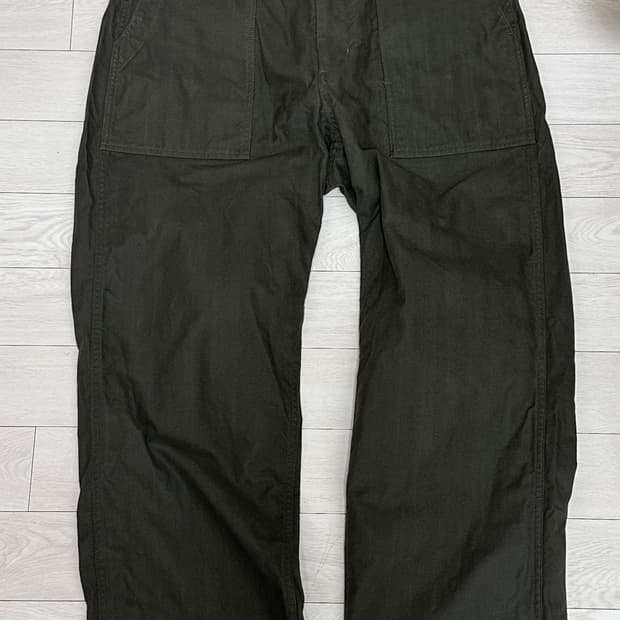 택포)24fw 엔지니어드가먼츠 퍼티그팬츠 올리브코튼브러시드hb S사이즈