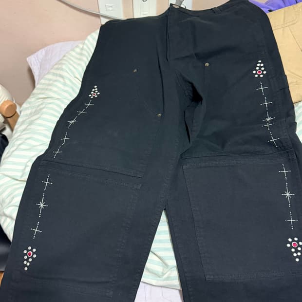 아오이로 페이크 스터드 더블니 블랙