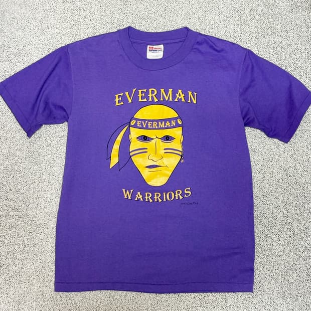 S)90s 미국 빈티지 Everman Warriors 그래픽 티셔츠