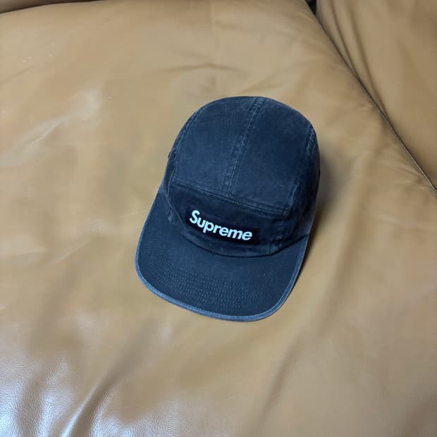 Supreme 슈프림 워시드 블랙 캠프캡 모자 (Washed Black)
