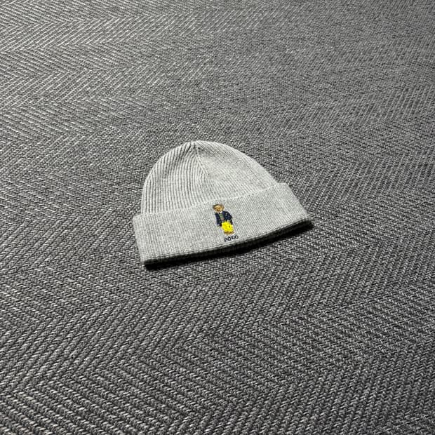 폴로랄프로렌 베어 곰돌이 그레이 비니 캡 OS