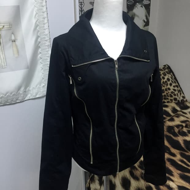 딥인블루 지퍼 디테일 자켓