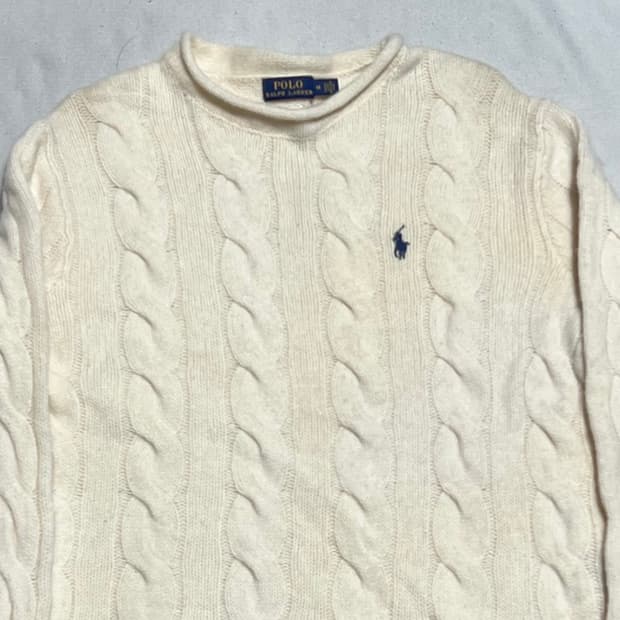 M 폴로랄프로렌 여성용 캐시미어 케이블 니트