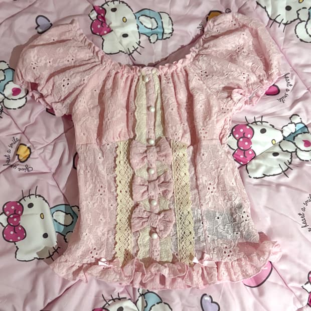 쉬인 히메갸루 리본 블라우스 탑