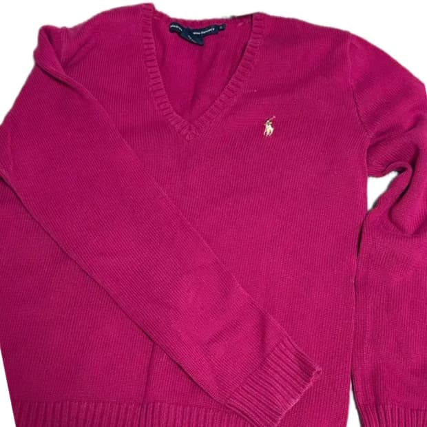 빈티지 폴로랄프로렌 니트 스웨터 버건디
