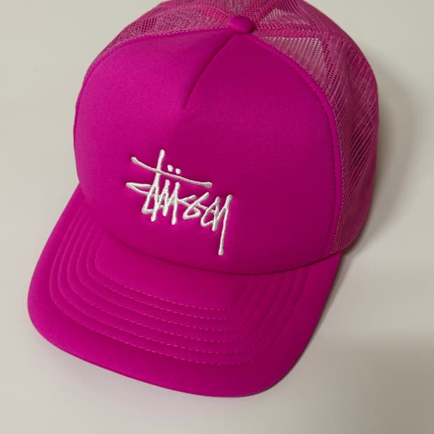 스투시 베이직 트러커캡 핑크