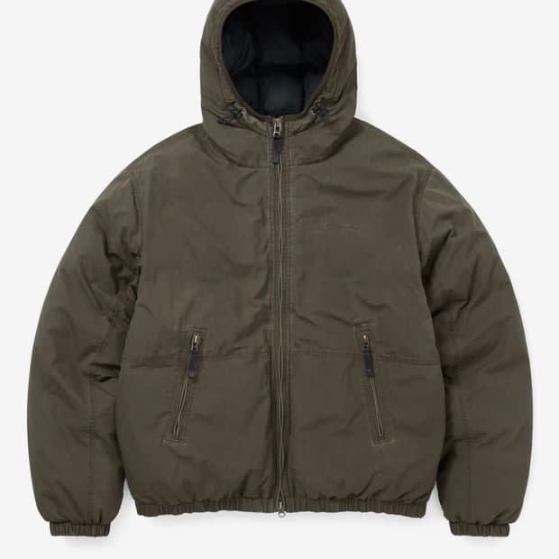 디스이즈네버댓 워시드 다운 푸퍼 자켓 올리브 브라운