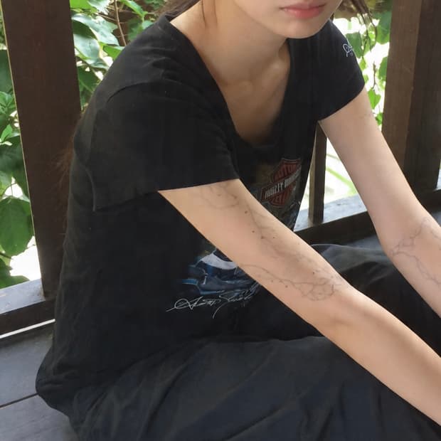 할리데이비슨 로고 그래픽 티셔츠