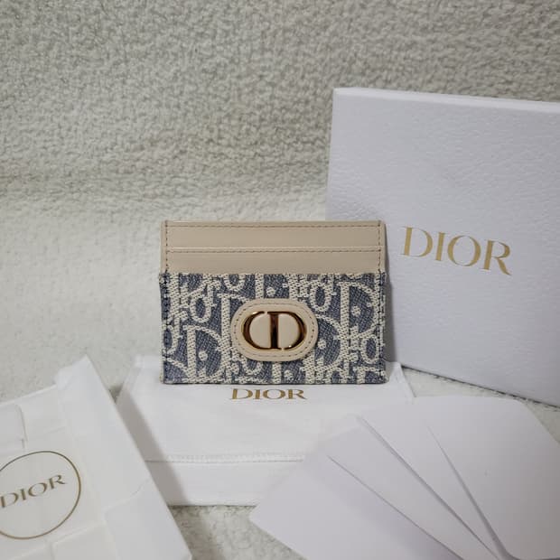 [25년식/한정판] 디올 오블리크 몽테인 카드홀더 카드지갑 라이트 비스킷