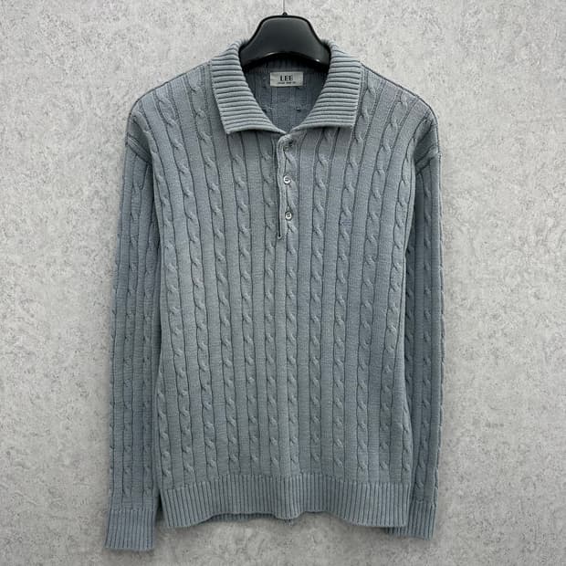 100 LEE 리 남자 꽈배기 카라 니트