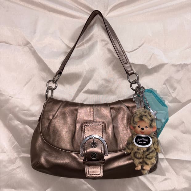 Coach gold brown glitter shoulder bag