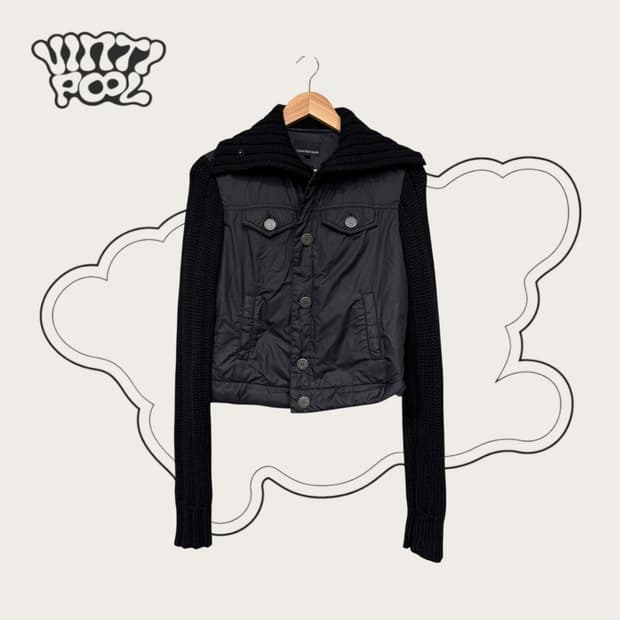  캘빈클라인 진스 니트 패딩 자켓 s 블랙