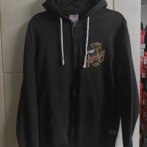 90s 할리데이비슨 후드집업 L