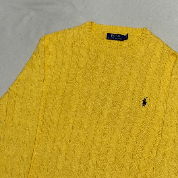 XL 폴로랄프로렌 옐로우 케이블 니트