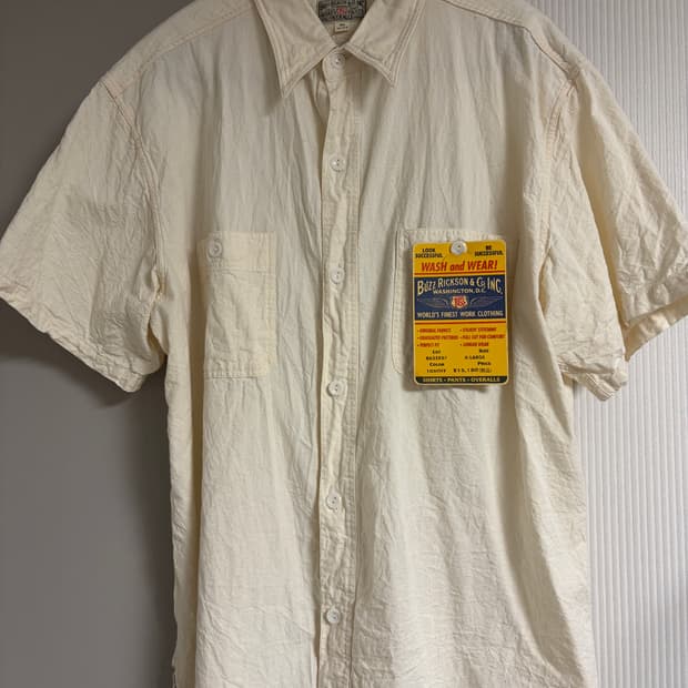 버즈릭스 샴브레이 반팔 화이트 XL