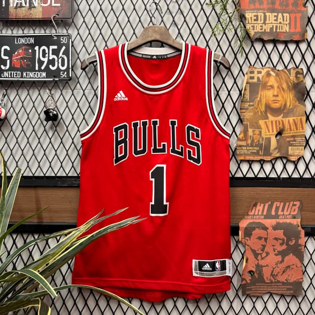 아디다스 X NBA 시카고불스 데릭 로즈 베스킷볼 베스트 레드