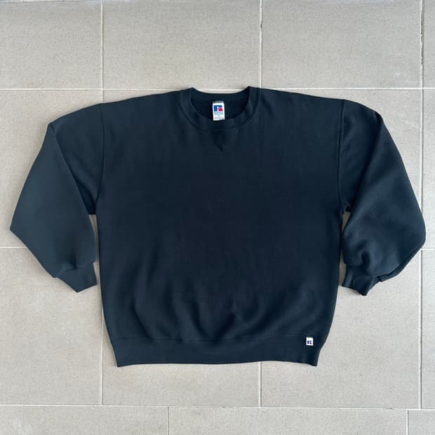 90s 빈티지 러셀 스웻셔츠 블랙 XL USA