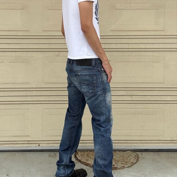 00s Diesel oil washed straight jeans