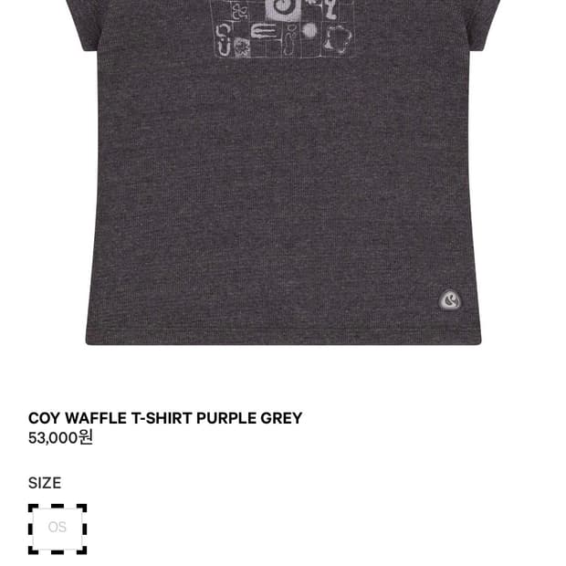 COY WAFFLE T-SHIRT PURPLE GREY OS