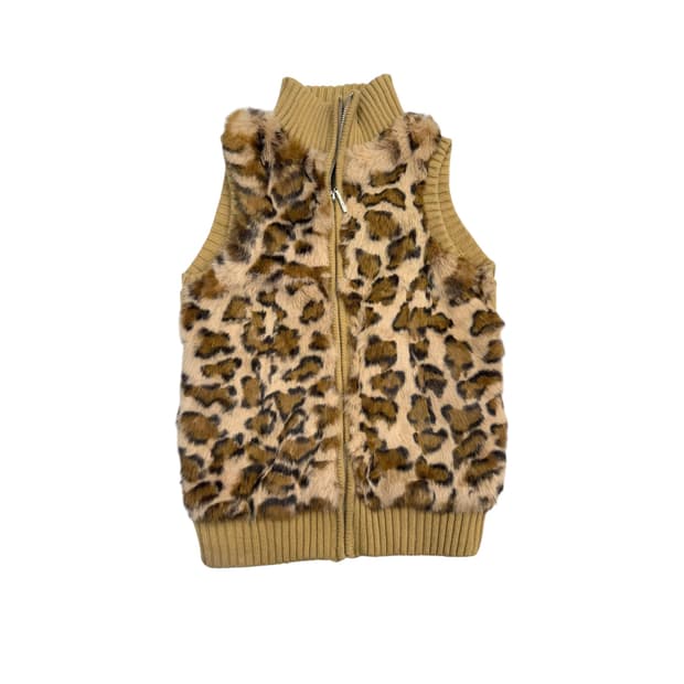 Leopard vest zip-up