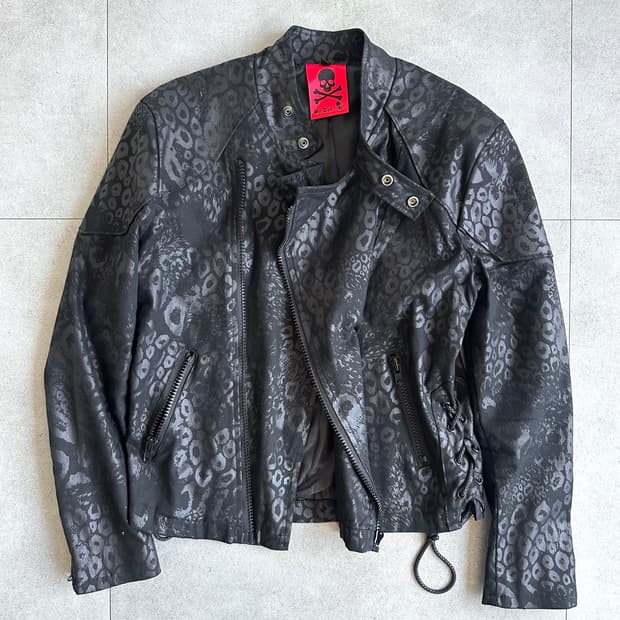 바이더알 VTG 블랙 레오파드 코팅 자켓