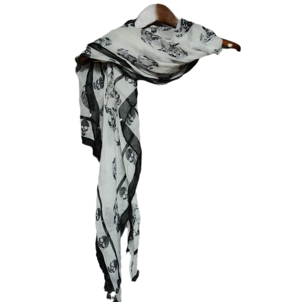 Y2k 펑크 락시크 스컬 머플러 스카프