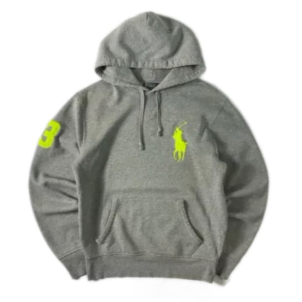 🩶폴로 랄프로렌 네온 빅포니 그레이 후드티🩶