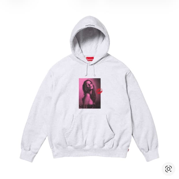 슈프림 x 케이트 모스 후드 스웨트셔츠 애쉬 그레이 - 24FW