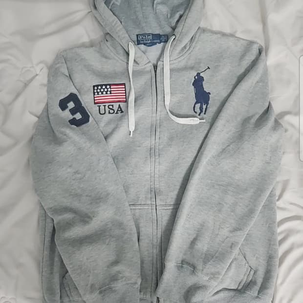 폴로 빅포니 성조기 후드집업