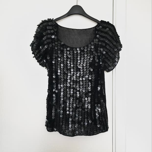 HIROKO KOSHINO spangle knit top