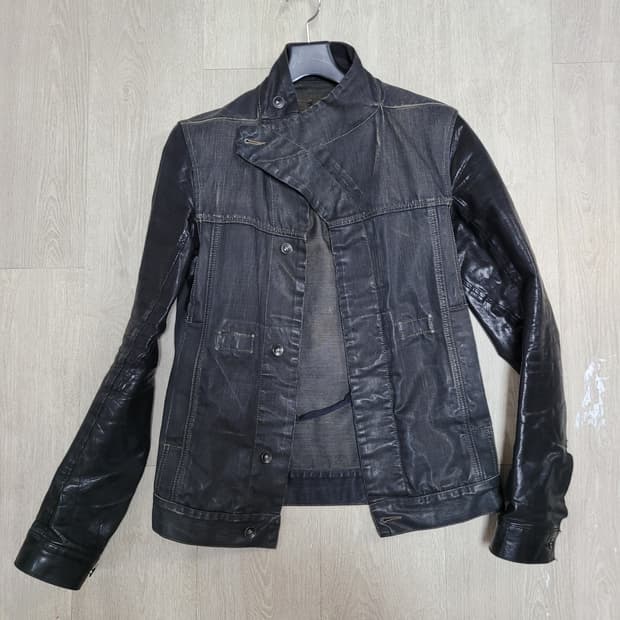 릭 오웬스 가죽 데님 자켓