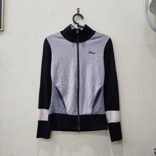 [85] Titleist 니트 집업 가디건 (블랙/그레이)