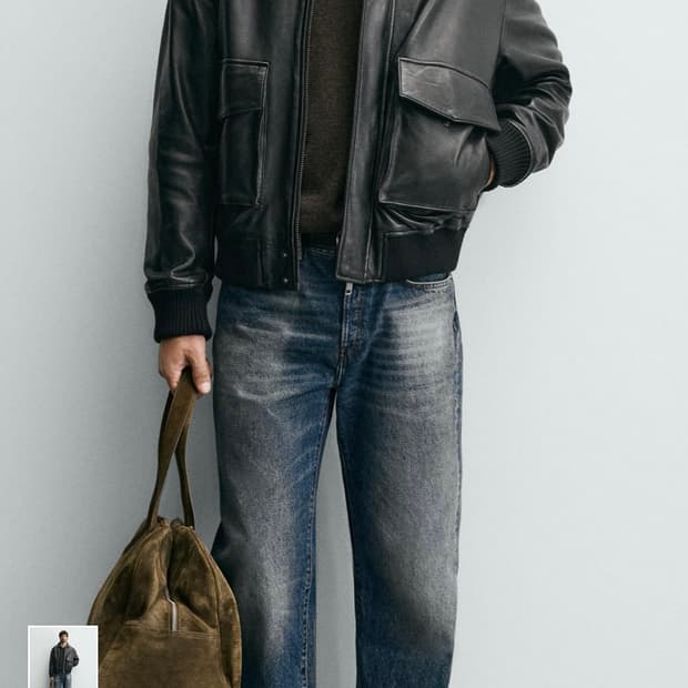 Zara 자라 고트스킨 포켓 레더 자켓 M