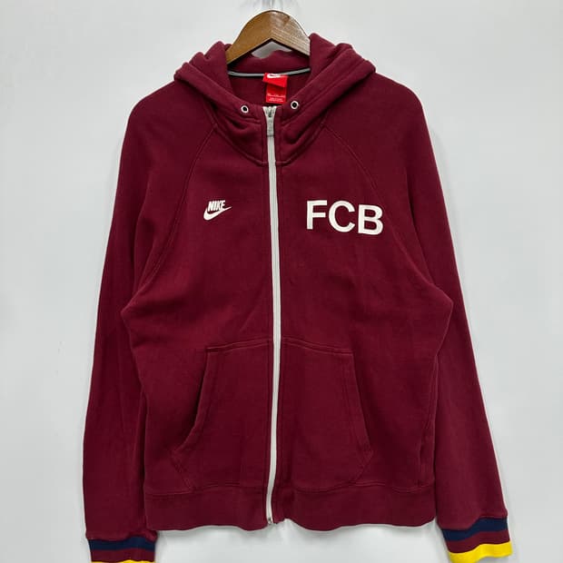 나이키 버건디 바르셀로나 후드집업 