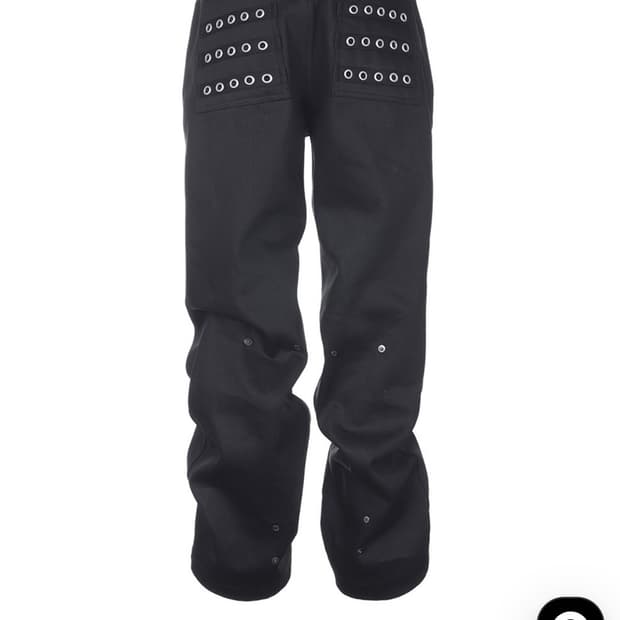 Eyelet Button Black Jeans