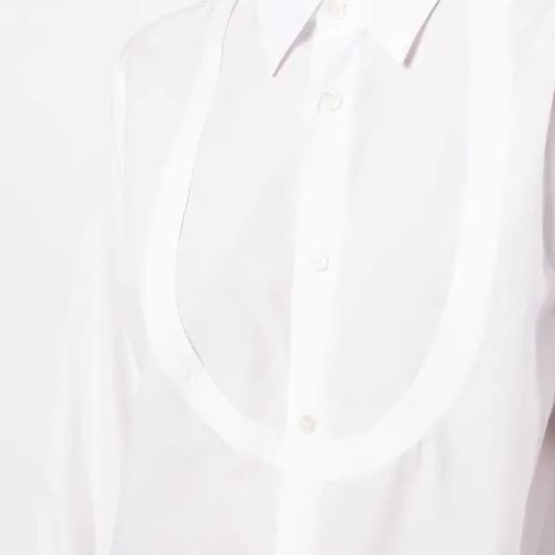 꼼데가르송 롱 코튼 셔츠 원피스 화이트